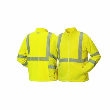 Pyramex Class 3 Waterproof Parka, Fleece Lined, Hi-Vis Lime, Size L RPB3810L